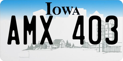 IA license plate AMX403