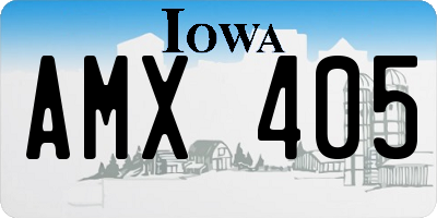 IA license plate AMX405