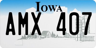 IA license plate AMX407