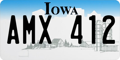 IA license plate AMX412