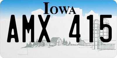 IA license plate AMX415