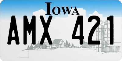 IA license plate AMX421