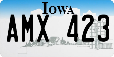 IA license plate AMX423