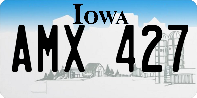 IA license plate AMX427