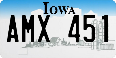 IA license plate AMX451