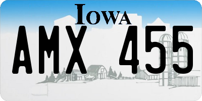IA license plate AMX455
