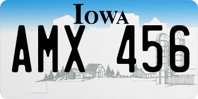 IA license plate AMX456
