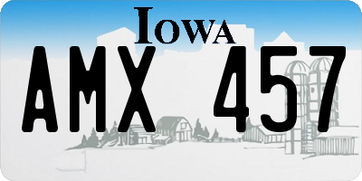 IA license plate AMX457