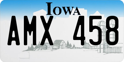 IA license plate AMX458