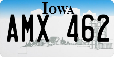 IA license plate AMX462