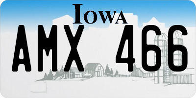 IA license plate AMX466