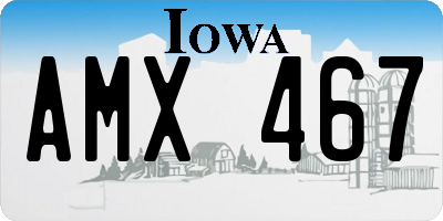 IA license plate AMX467