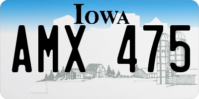 IA license plate AMX475