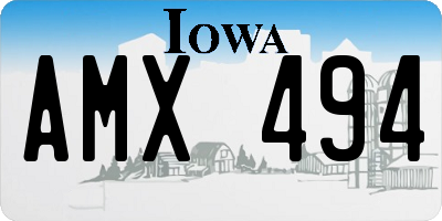 IA license plate AMX494