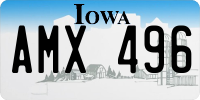 IA license plate AMX496