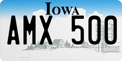 IA license plate AMX500