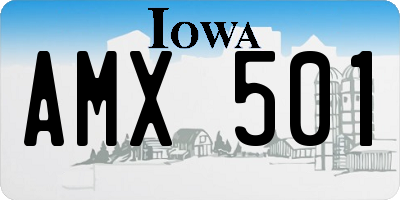 IA license plate AMX501