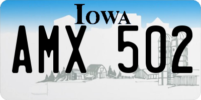 IA license plate AMX502