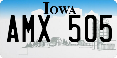 IA license plate AMX505