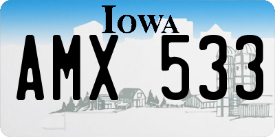 IA license plate AMX533