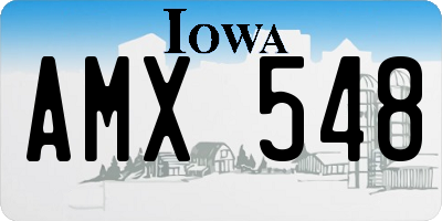 IA license plate AMX548