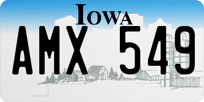 IA license plate AMX549