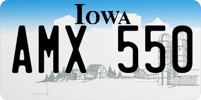 IA license plate AMX550