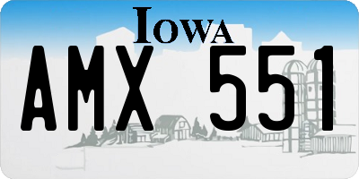 IA license plate AMX551