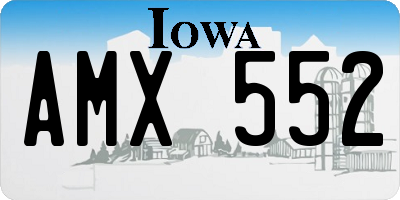 IA license plate AMX552