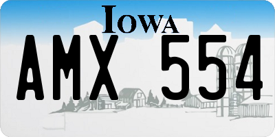 IA license plate AMX554