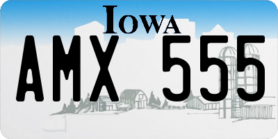 IA license plate AMX555