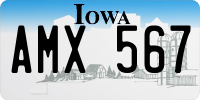 IA license plate AMX567