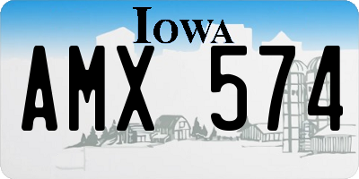 IA license plate AMX574