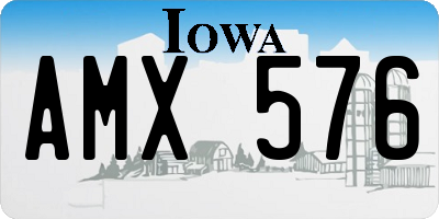 IA license plate AMX576