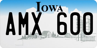 IA license plate AMX600