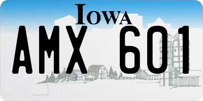 IA license plate AMX601
