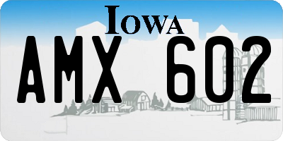 IA license plate AMX602