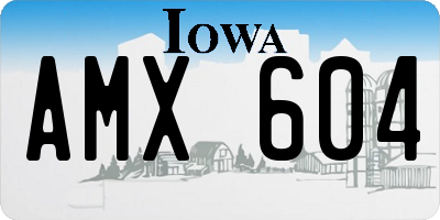 IA license plate AMX604