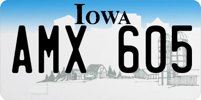 IA license plate AMX605
