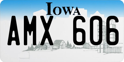 IA license plate AMX606