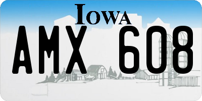 IA license plate AMX608