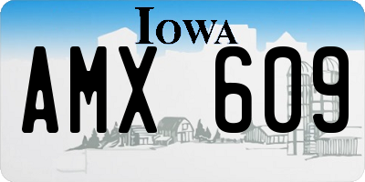 IA license plate AMX609