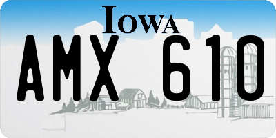 IA license plate AMX610