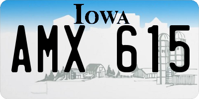 IA license plate AMX615