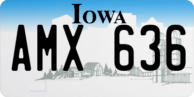 IA license plate AMX636