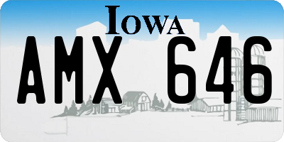 IA license plate AMX646