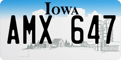 IA license plate AMX647