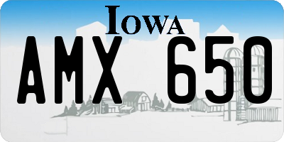 IA license plate AMX650