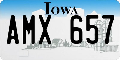 IA license plate AMX657