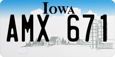 IA license plate AMX671